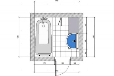 Plano ng sahig para sa pag-tile ng banyo