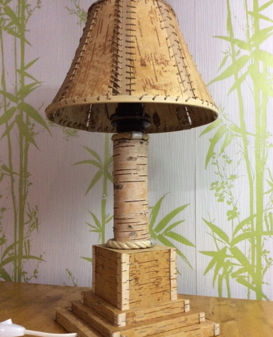 Lampshade na gawa sa birch bark