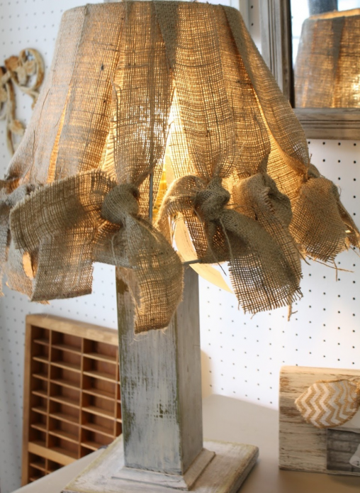 Burlap lampshade